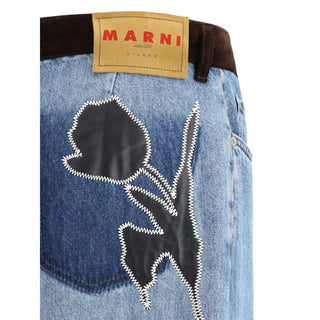 Marni Light Blue Cotton High-Waisted Jean