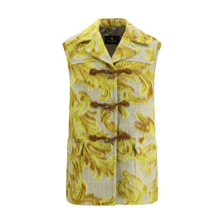 Etro Yellow Wool Sleveless Jacket
