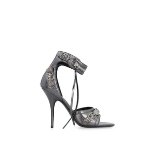 Balenciaga Gray Calfskin Stiletto Heel Sandals