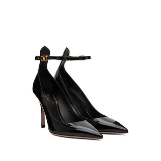 Valentino Garavani Black Leather High Heel Pumps