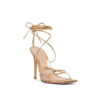 Gianvito Rossi Gold Calfskin Stiletto Heel Sandals