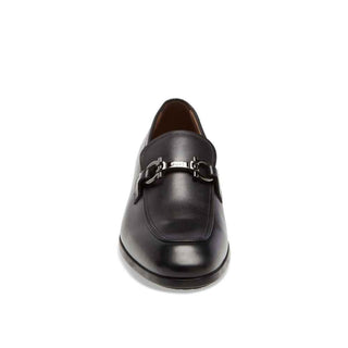 Salvatore Ferragamo Black Calfskin Slip-On Loafers