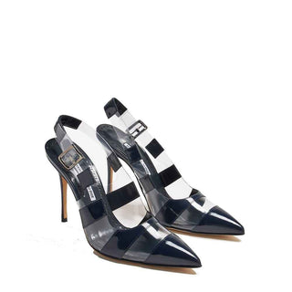 Manolo Blahnik Blue Calfskin High Heel Pumps