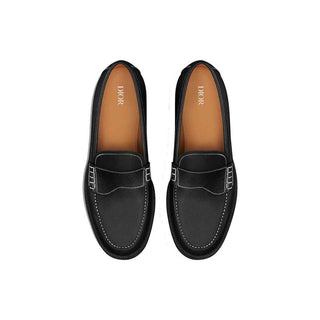 Dior Black Calfskin Slip-On Loafers