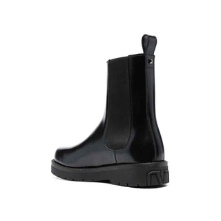 Valentino Garavani Black Leather Chelsea Boots