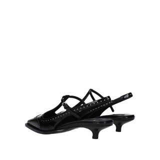 Miu Miu Black Calfskin Mid Heel Pumps