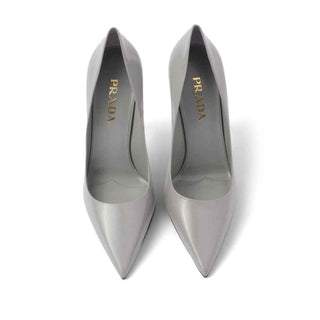 Prada Gray Leather High Heel Pumps