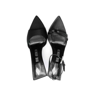 The Attico Black Silk Stiletto Heel Sandals