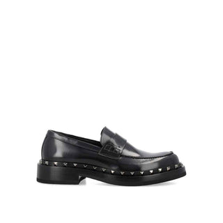 Valentino Garavani Black Calfskin Slip-On Loafers