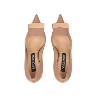 Sergio Rossi Beige Calfskin High Heel Pumps