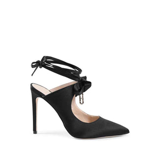 Dee Ocleppo Black Satin Mules