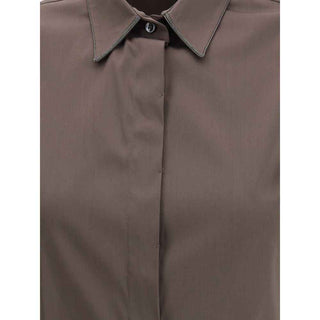 Brunello Cucinelli Brown Cotton Shirt