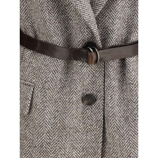Brunello Cucinelli Brown Fleece Wool Coat