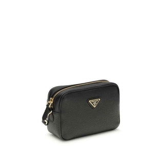 Prada Black Calf Leather Bos Taurus Shoulder Bag