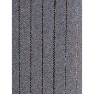 Brunello Cucinelli Gray Polyester Midi Skirt