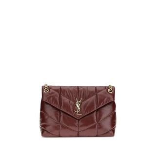 Saint Laurent Bordeaux Calf Leather Bos Taurus Shoulder Bag