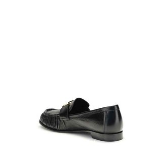 Fendi Black Calf Leather Bos Taurus Slip-On Loafers