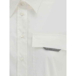 Brunello Cucinelli White Cotton Shirt