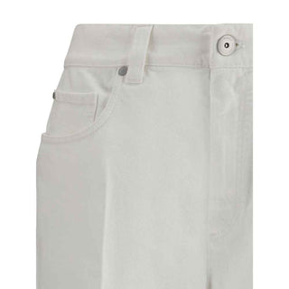 Brunello Cucinelli White Cotton Cropped Jeans