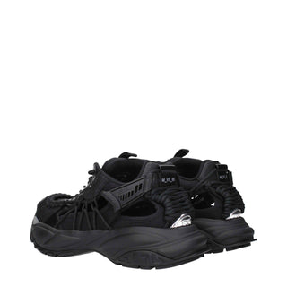 Versace Black Leather Athletic Sneakers