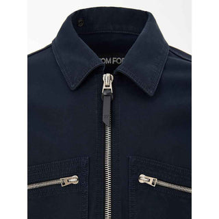 Tom Ford Blue Cotton Shell Jacket