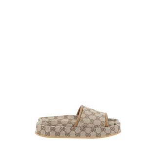 Gucci Beige Polyamide Platform Sandals