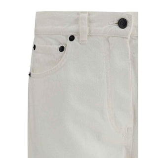 The Row White Cotton Straight-Leg Jeans