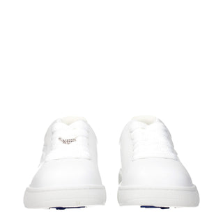 Burberry White Leather Low Top Sneakers