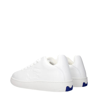 Burberry White Leather Low Top Sneakers