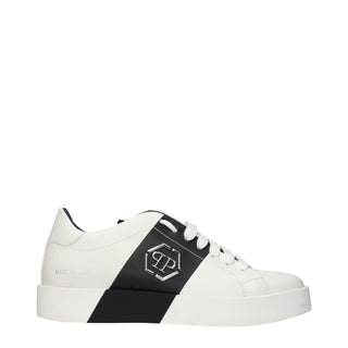 Philipp Plein White Leather Sneakers