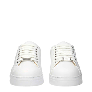 Philipp Plein White Leather Low Top Sneakers