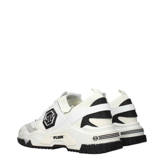 Philipp Plein White Fabric Chunky Sneakers