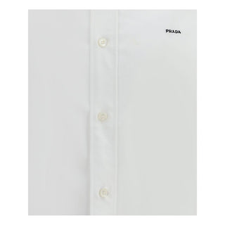 Prada White Fleece Wool Dress Shirt