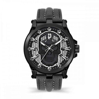 Police Black Leather Dress Watch