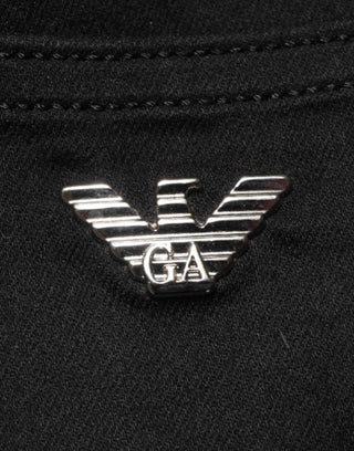 Armani Jeans Black Mid Waist Cotton Stretch Skinny Denim Jeans