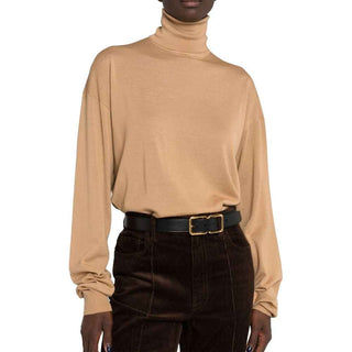Saint Laurent Brown Virgin Wool Turtleneck