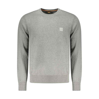 Hugo Boss Gray Cotton Men Sweater