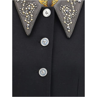 Versace Black Wool Coat