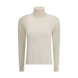 Max Mara White Wool Turtleneck