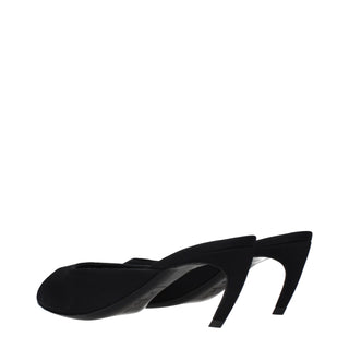 The Attico Black Fabric Flat Sandals