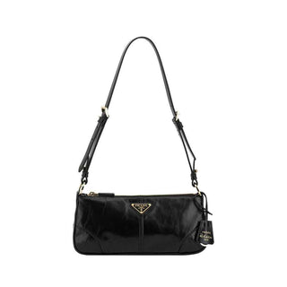 Prada Black Calf Leather Bos Taurus Shoulder Bag