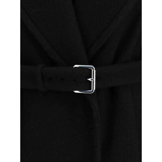 Max Mara Black Fleece Wool Coat