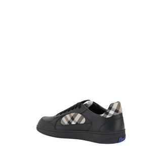 Burberry Black Calf Leather Bos Taurus Low Top Sneakers