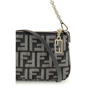 Fendi Blue Cotton Clutch Bag