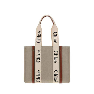 Chloé Beige Linen Shoulder Bag