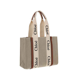 Chloé Beige Linen Shoulder Bag