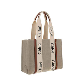 Chloé Beige Linen Shoulder Bag