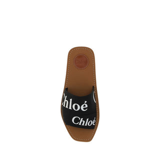 Chloé Black Rubber Flat Sandals
