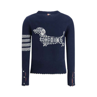 Thom Browne Blue Fleece Wool Sweatshirt