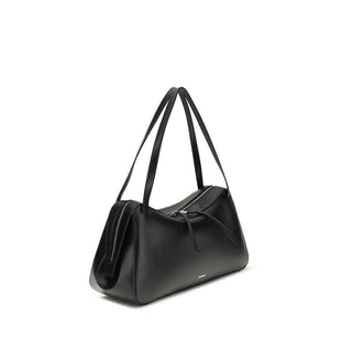 Jil Sander Black Calf Leather Bos Taurus Shoulder Bag
